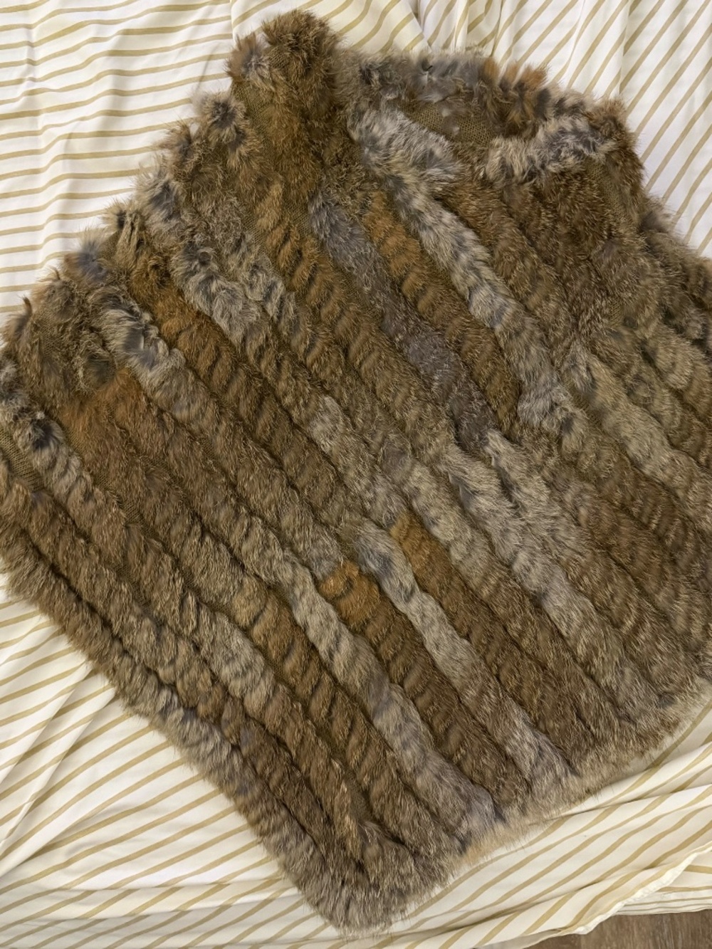 Women's Knitted Rabbit Fur Poncho